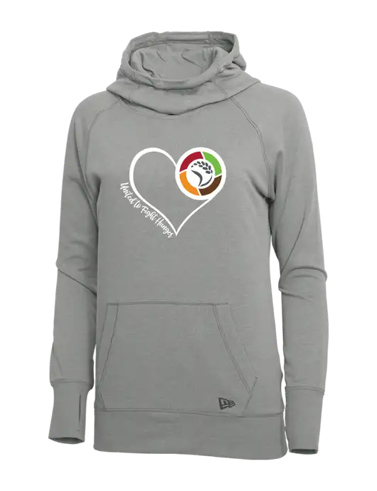 New Era Shadow Grey Heather Womens Tri-Blend Fleece Pullover Hoodie w/Heart Design Logo