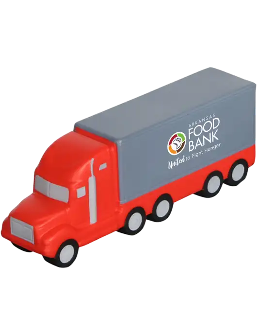 Big Rig Red and Medium Grey Stress Reliever w/Arkansas Foodbank Logo