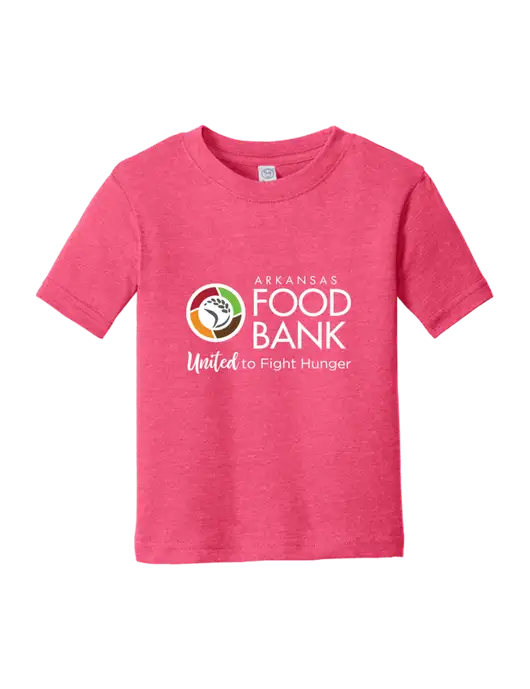 Rabbit Skins Vintage Hot Pink Toddler Fine Jersey Tee w/Arkansas Foodbank Logo