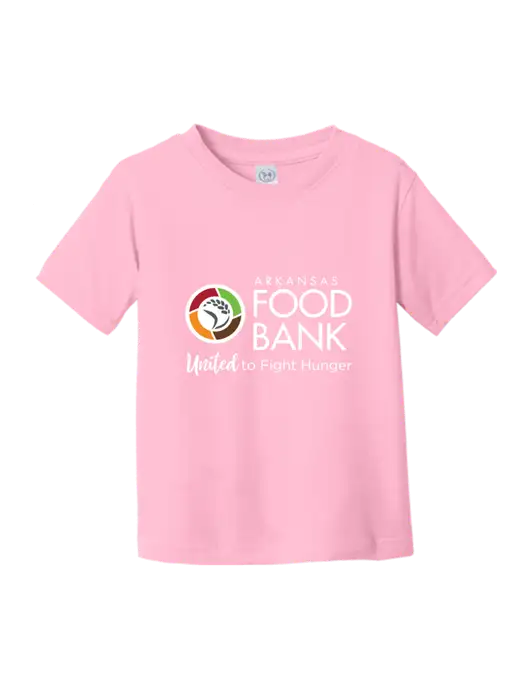 Rabbit Skins Pink Toddler Fine Jersey Tee w/Arkansas Foodbank Logo