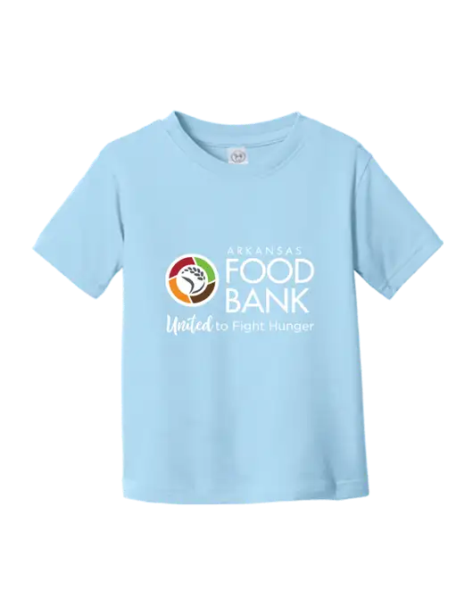 Rabbit Skins Light Blue Toddler Fine Jersey Tee w/Arkansas Foodbank Logo