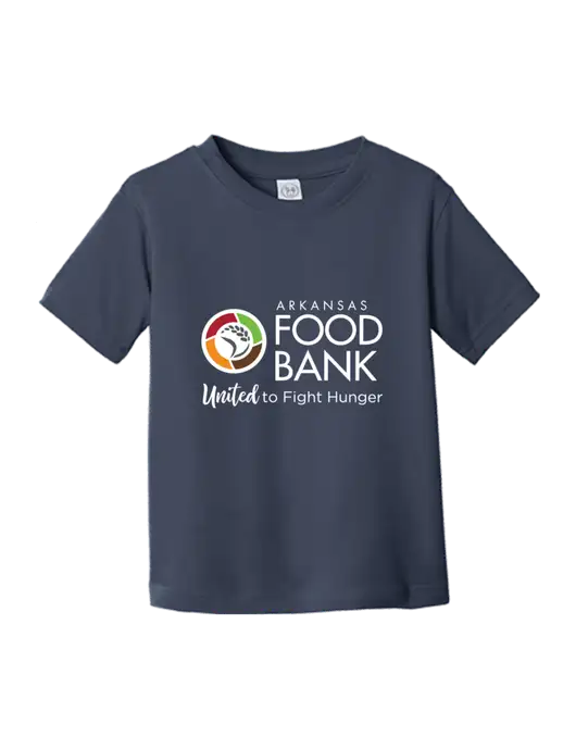 Rabbit Skins Navy Toddler Fine Jersey Tee w/Arkansas Foodbank Logo