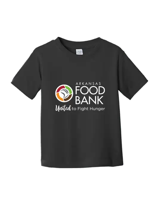 Rabbit Skins Black Toddler Fine Jersey Tee w/Arkansas Foodbank Logo