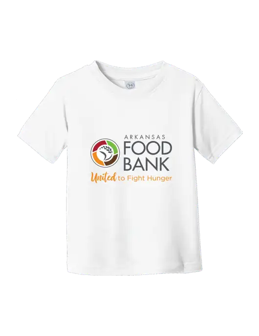 Rabbit Skins White Toddler Fine Jersey Tee w/Arkansas Foodbank Logo