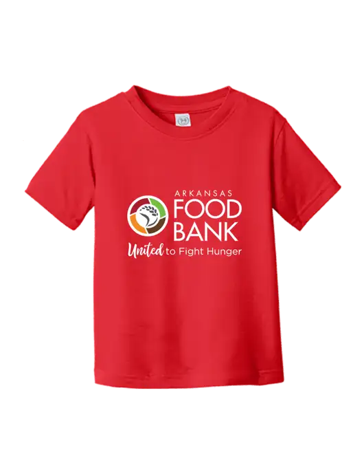 Rabbit Skins Red Toddler Fine Jersey Tee w/Arkansas Foodbank Logo