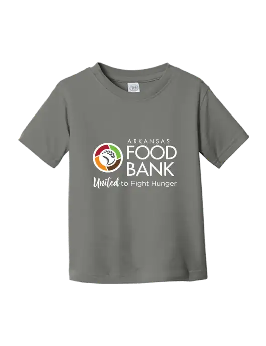 Rabbit Skins Charcoal Toddler Fine Jersey Tee w/Arkansas Foodbank Logo