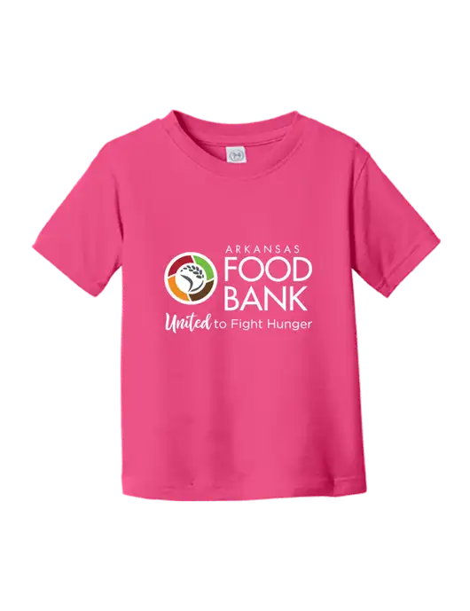 Rabbit Skins Hot Pink Toddler Fine Jersey Tee w/Arkansas Foodbank Logo