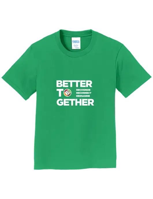 Youth Ring Spun Kelly Green 4.5 oz T-Shirt w/Better Together Logo
