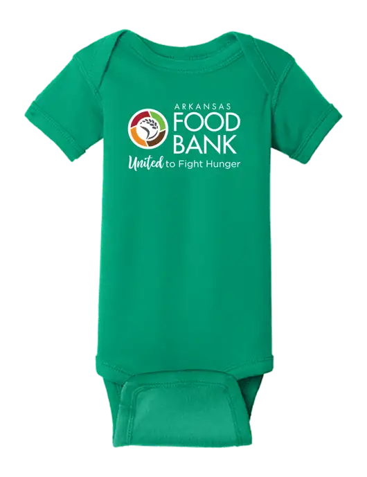 Rabbit Skins Kelly Infant Short Sleeve Baby Rib Bodysuit w/Arkansas Foodbank Logo