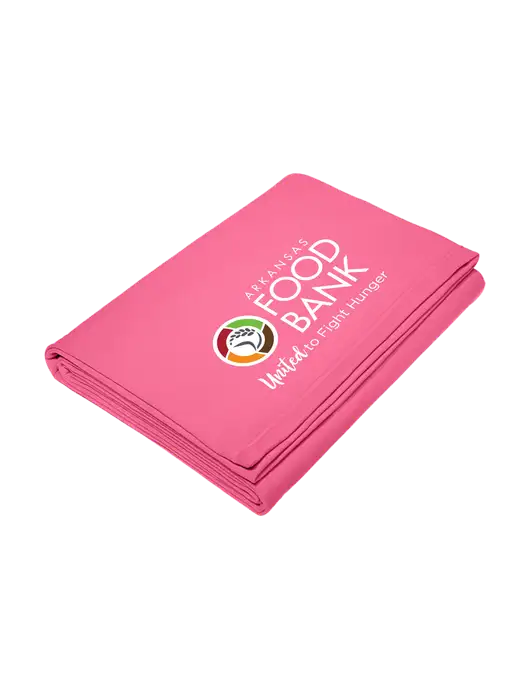 Core Fuschia Fleece Sweatshirt Blanket w/Arkansas Foodbank Logo