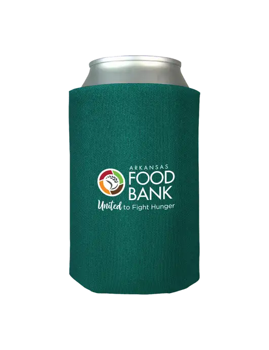 Teal Foam Coolie w/Arkansas Foodbank Logo