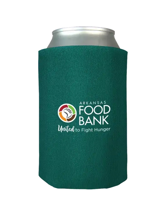 Teal Foam Coolie w/Arkansas Foodbank Logo