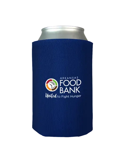 Dark Royal Blue Foam Coolie w/Arkansas Foodbank Logo