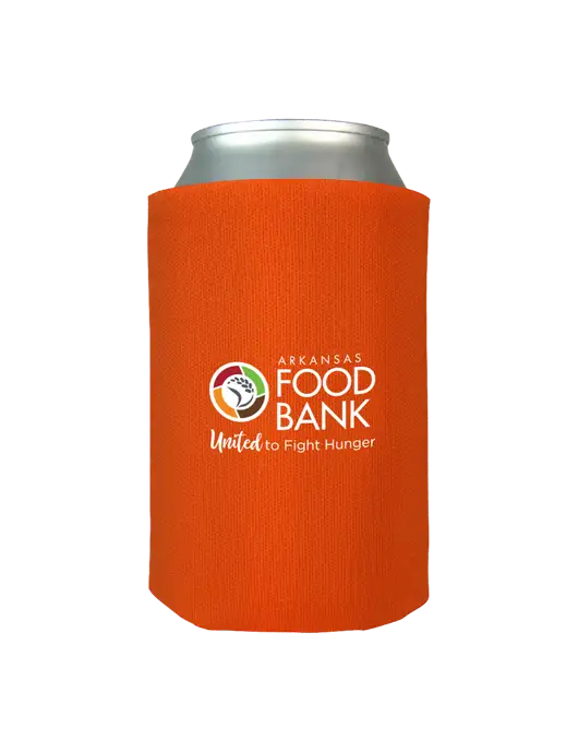 Orange Foam Coolie w/Arkansas Foodbank Logo