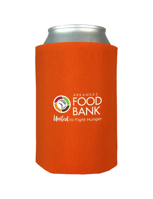Orange Foam Coolie w/Arkansas Foodbank Logo