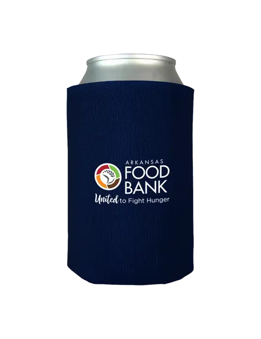 Dark Navy Foam Coolie w/Arkansas Foodbank Logo