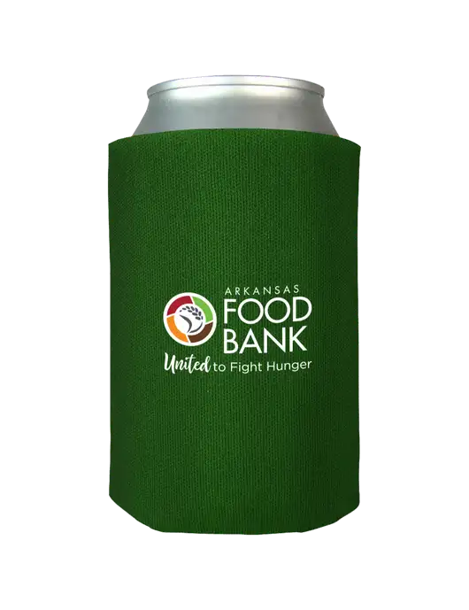 Kelly Green Foam Coolie w/Arkansas Foodbank Logo