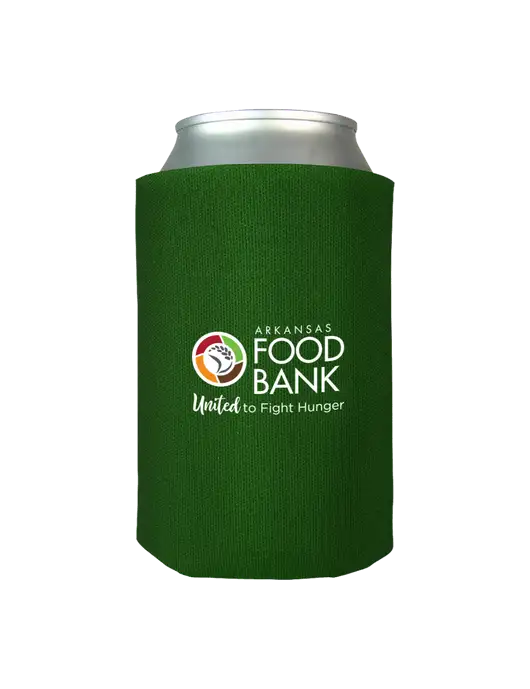 Kelly Green Foam Coolie w/Arkansas Foodbank Logo