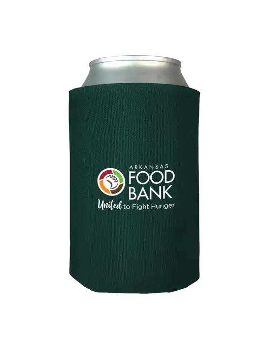 Dark Green Foam Coolie w/Arkansas Foodbank Logo