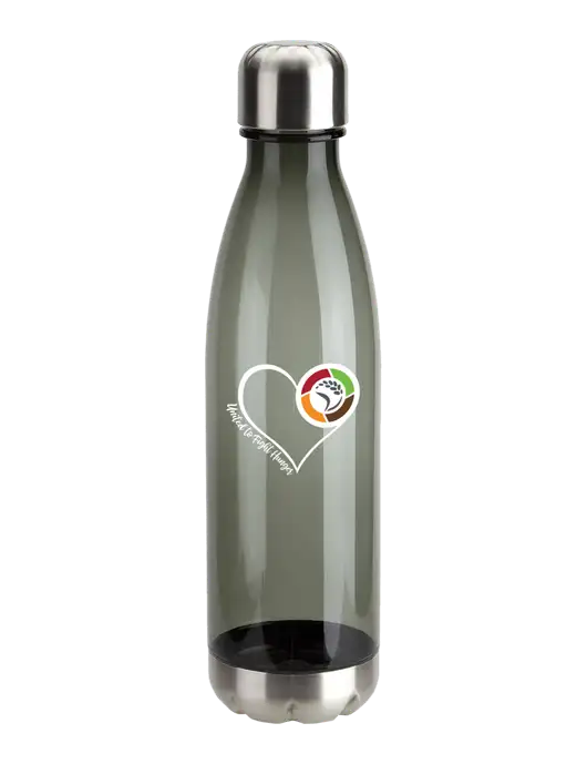 Bayside Tritan Smoke 25 oz Bottle with Stainless Base and Cap w/Heart Design Logo
