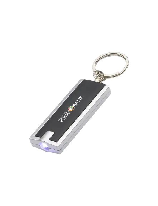 Simple Touch Black LED Keychain w/Arkansas Foodbank Logo