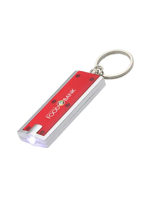 Simple Touch Red LED Keychain w/Arkansas Foodbank Logo