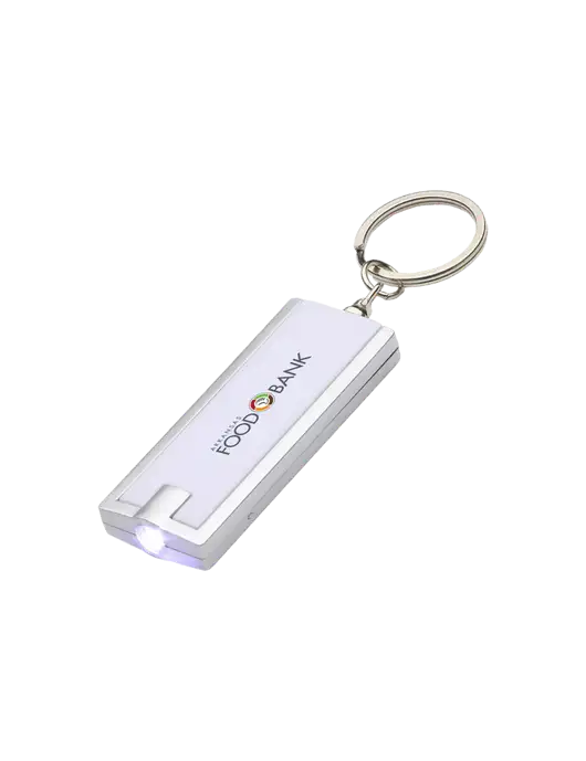 Simple Touch White LED Keychain w/Arkansas Foodbank Logo