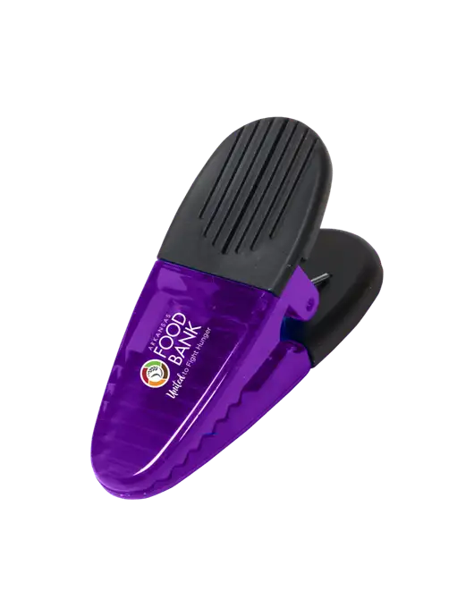 Magnetic Purple Power Clip w/Arkansas Foodbank Logo