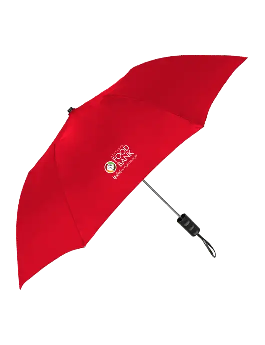 Red 42" Folding Umbrella  w/Arkansas Foodbank Logo