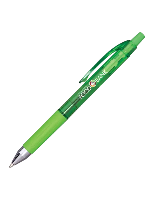 Translucent Kelly Green Tint Pen - Green Ink w/Arkansas Foodbank Logo